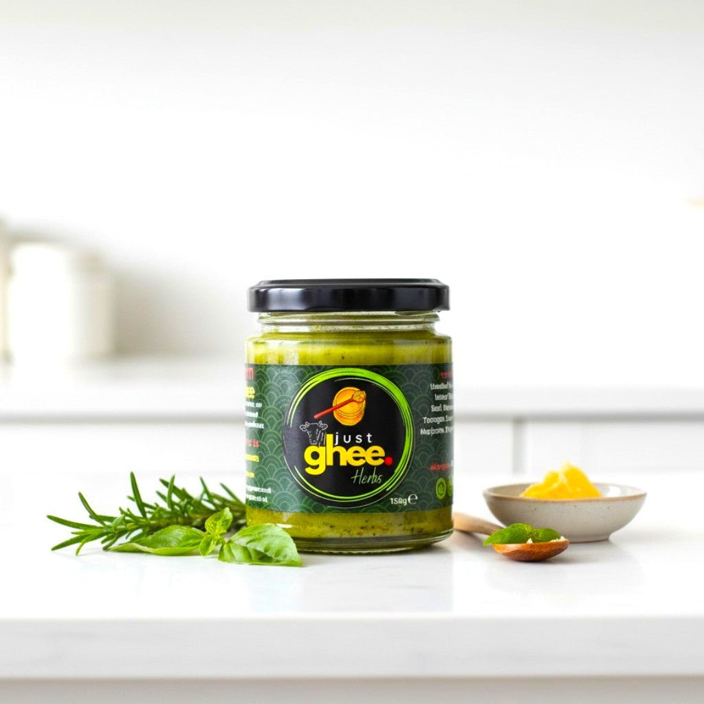 Herb Infused Ghee UK Mediterranean Herb Clarified Butter | Aromatic Cooking Ghee | High Heat Cooking - Just Ghee UK