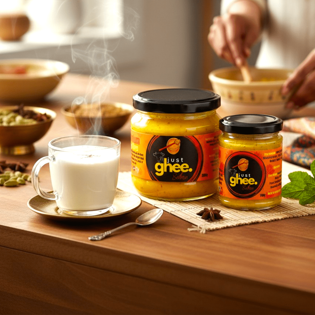 Kashmiri Saffron Ghee UK Premium Infused Clarified Butter | Kashmiri Mongra Saffron | Luxury Flavour & Aroma - Just Ghee UK