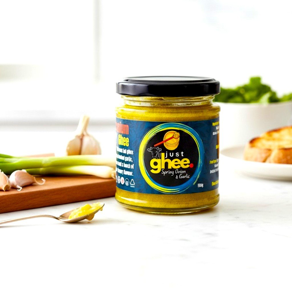 Spring Onion & Garlic Ghee | Grass-Fed Cow Ghee with Roasted Garlic & Spring Onions | Handmade in the UK - Just Ghee UK