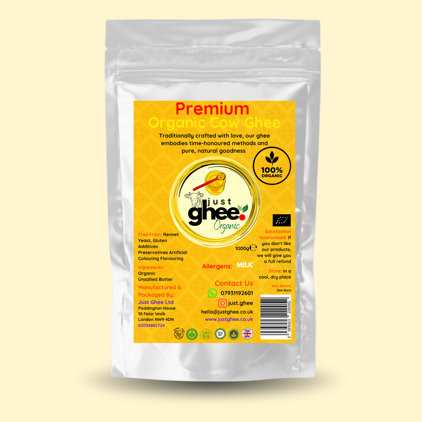 Organic Original Flavour Premium & Authentic Cow Ghee: Pure Goodness from Nature