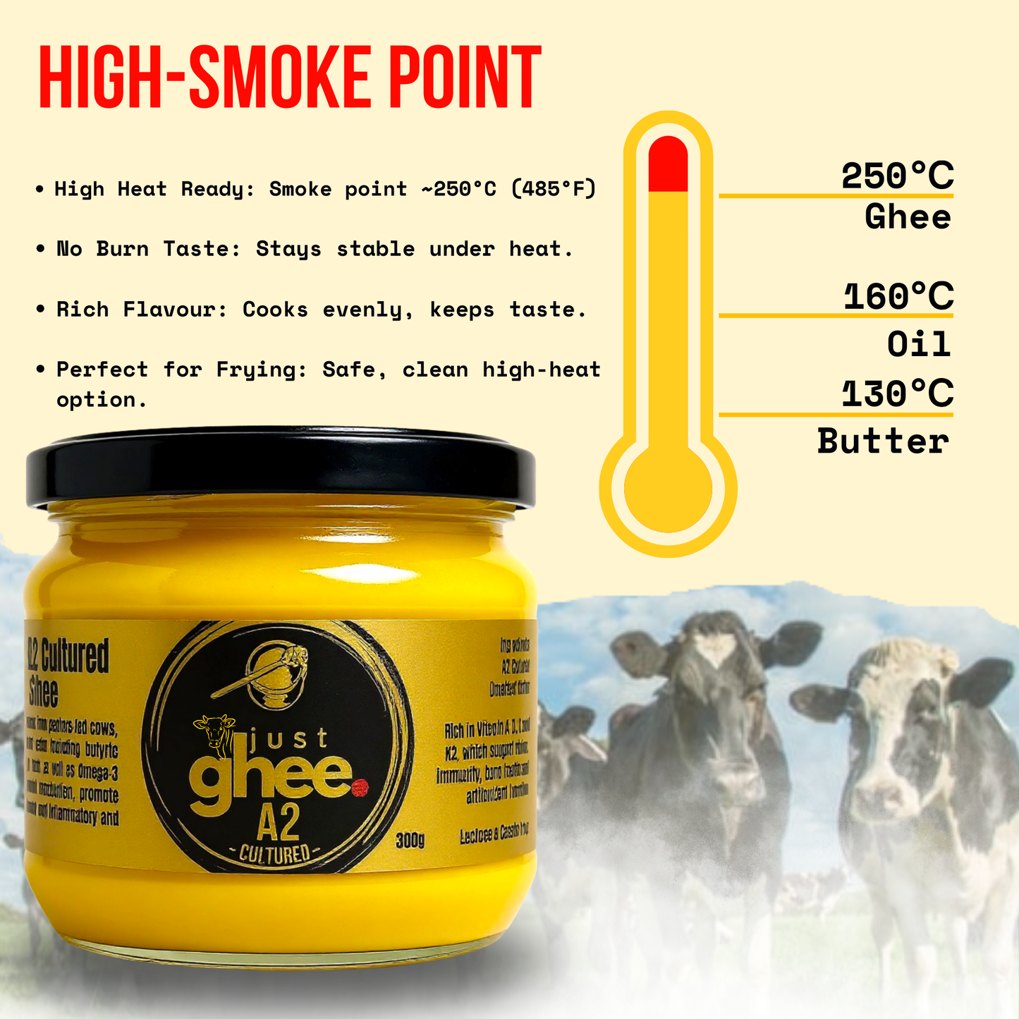 A2 Cultured Original Flavour Premium & Authentic Jersey Cow Ghee: A Pure Tradition for Your Health and Taste