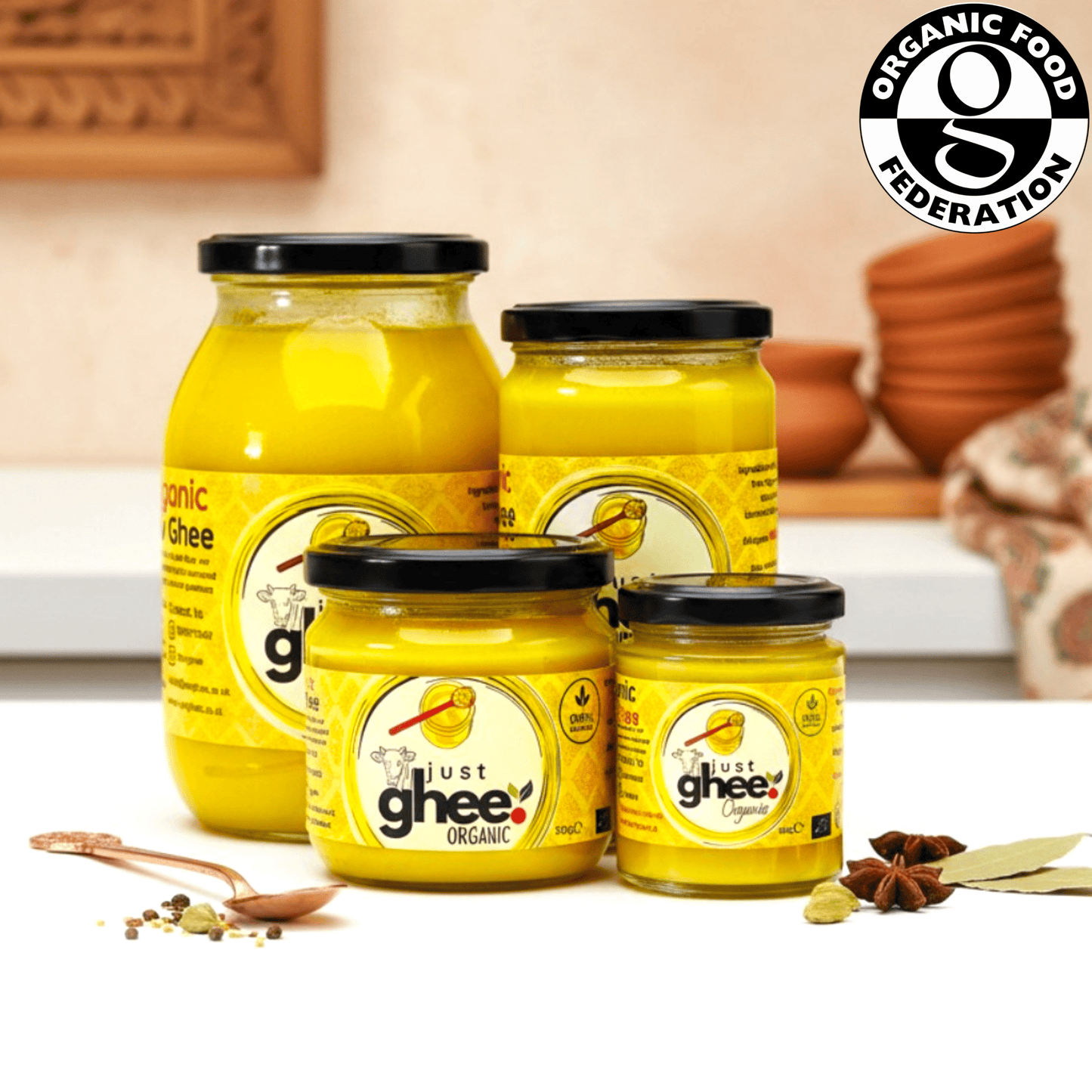 Organic Grass Fed Ghee UK | Certified Pure Clarified Butter | High Smoke Point - Just Ghee UK