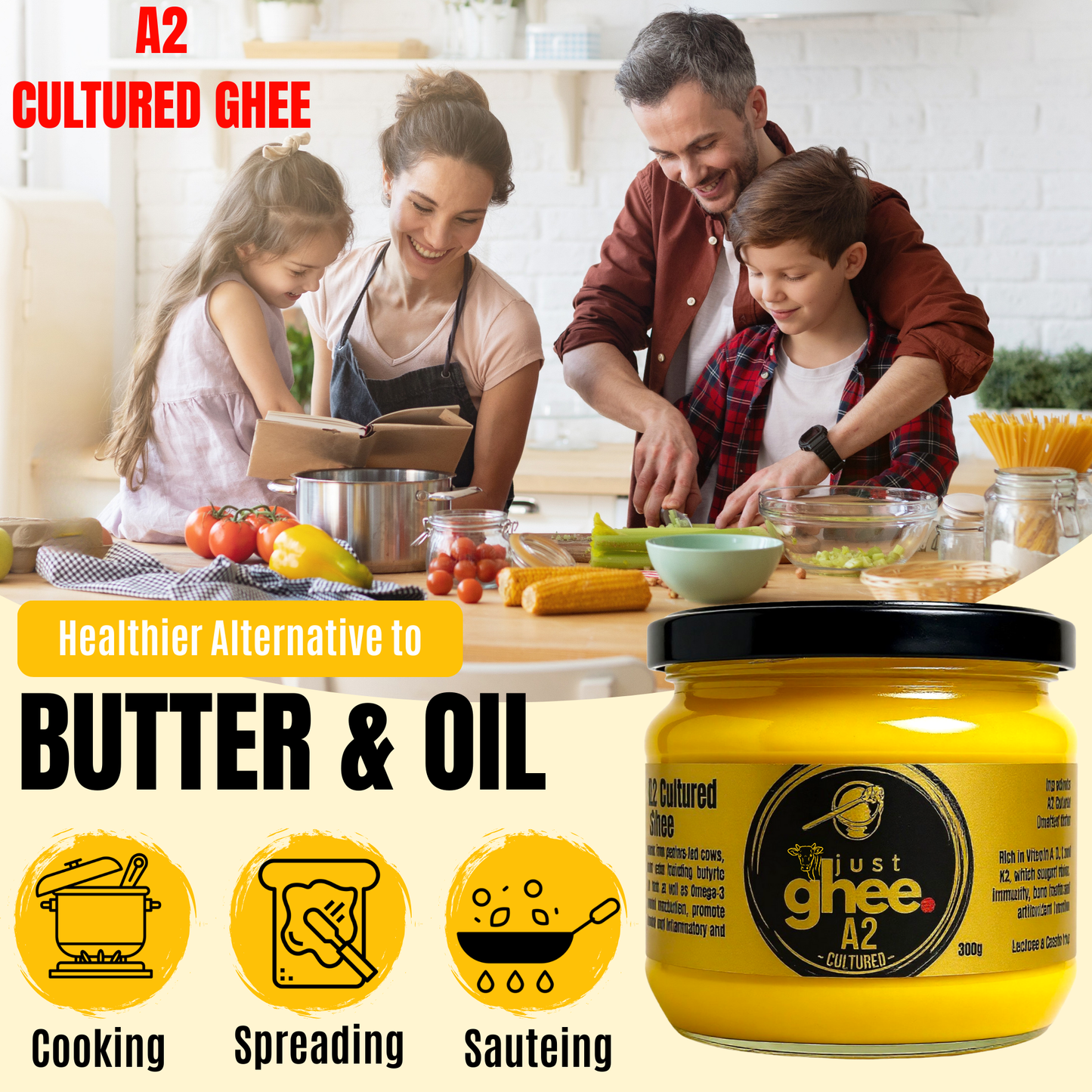 A2 Cultured Original Flavour Premium & Authentic Jersey Cow Ghee: A Pure Tradition for Your Health and Taste