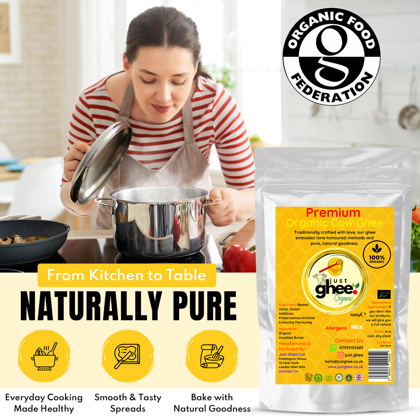 Organic Original Flavour Premium & Authentic Cow Ghee: Pure Goodness from Nature