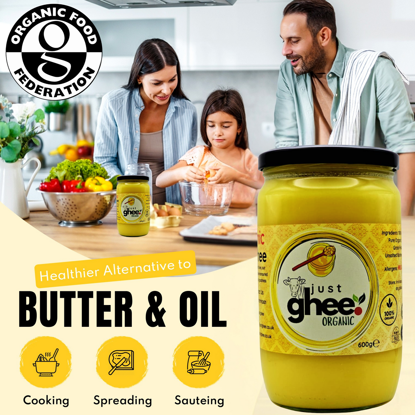 Organic Original Flavour Premium & Authentic Cow Ghee: Pure Goodness from Nature