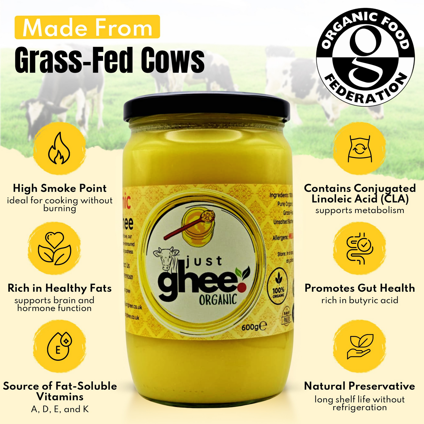 Organic Original Flavour Premium & Authentic Cow Ghee: Pure Goodness from Nature