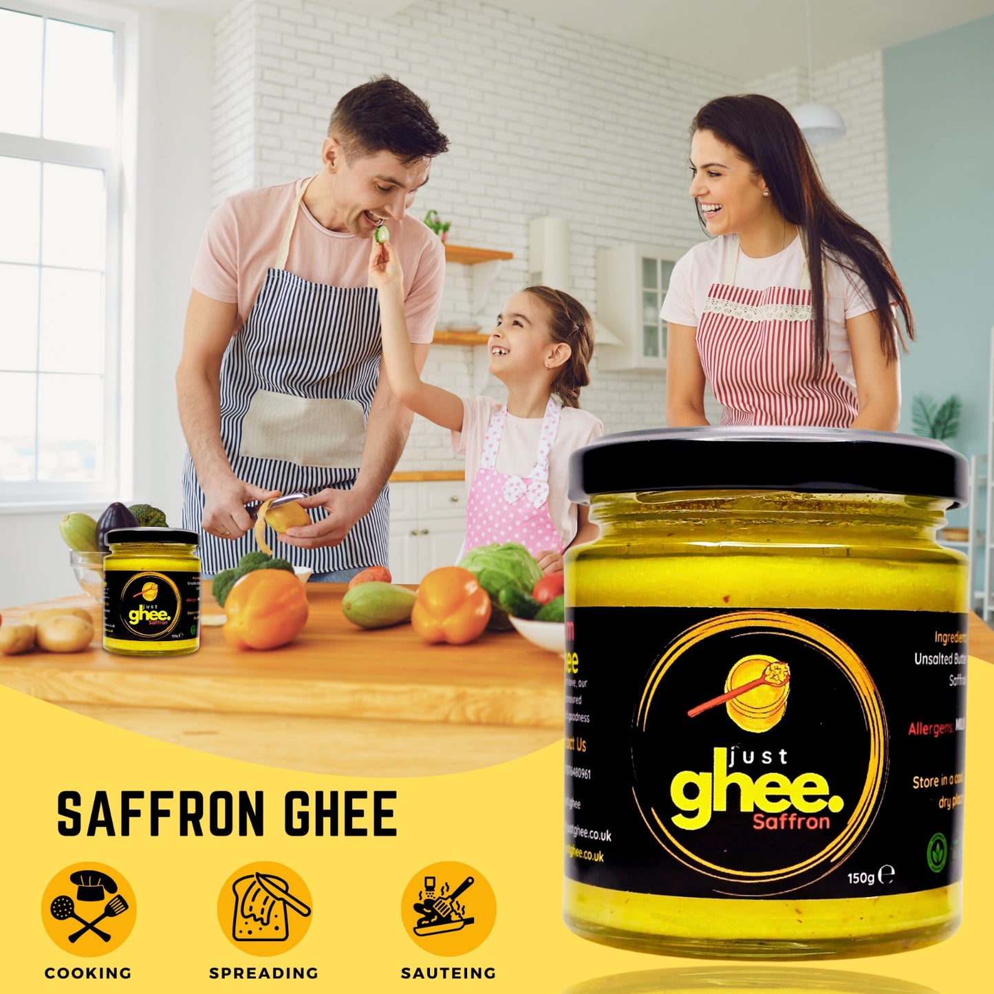 Experience the Premium Pure Cow Ghee with Luxurious Kashmiri Mongra Saffron – A True Taste of Tradition