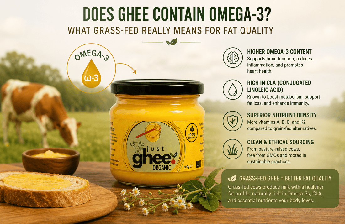 Does Ghee Contain Omega-3? What Grass-Fed Really Means for Fat Quality - Just Ghee