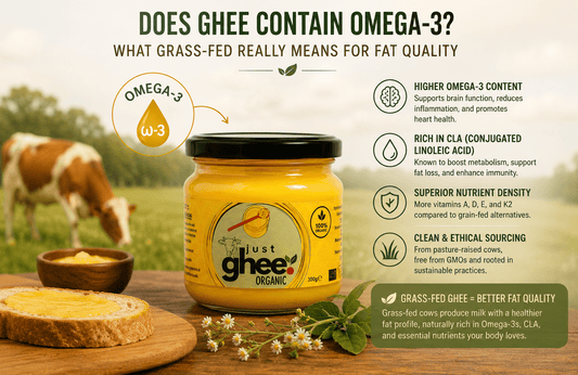 Does Ghee Contain Omega-3? What Grass-Fed Really Means for Fat Quality - Just Ghee