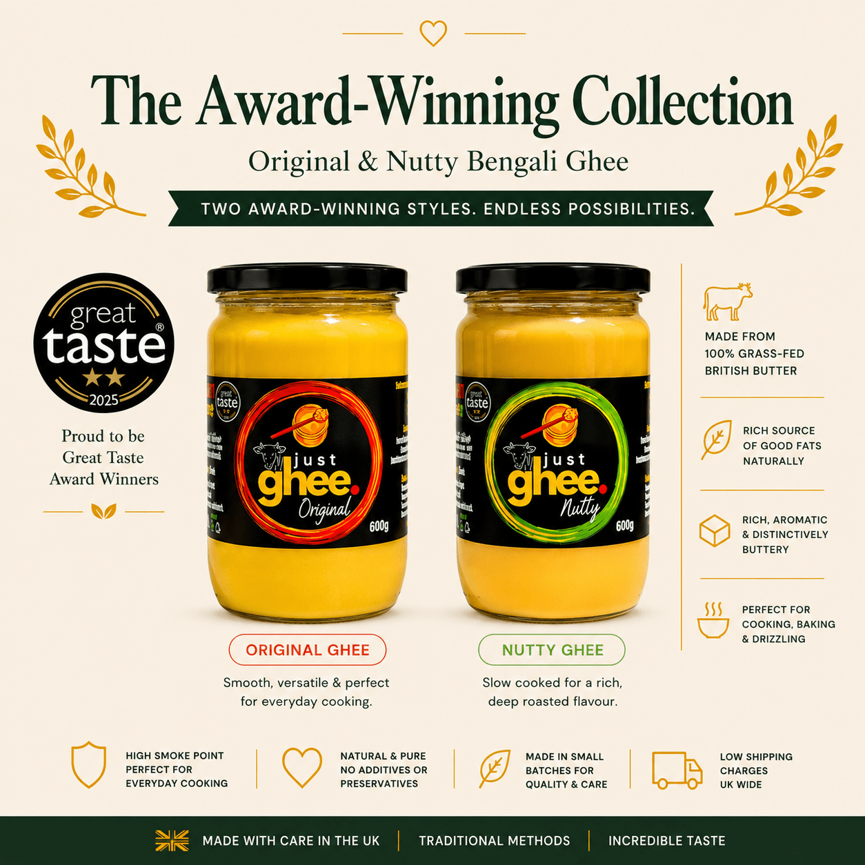 Award Winning Ghee UK | Original | Nutty/Bengali Ghee - Just Ghee