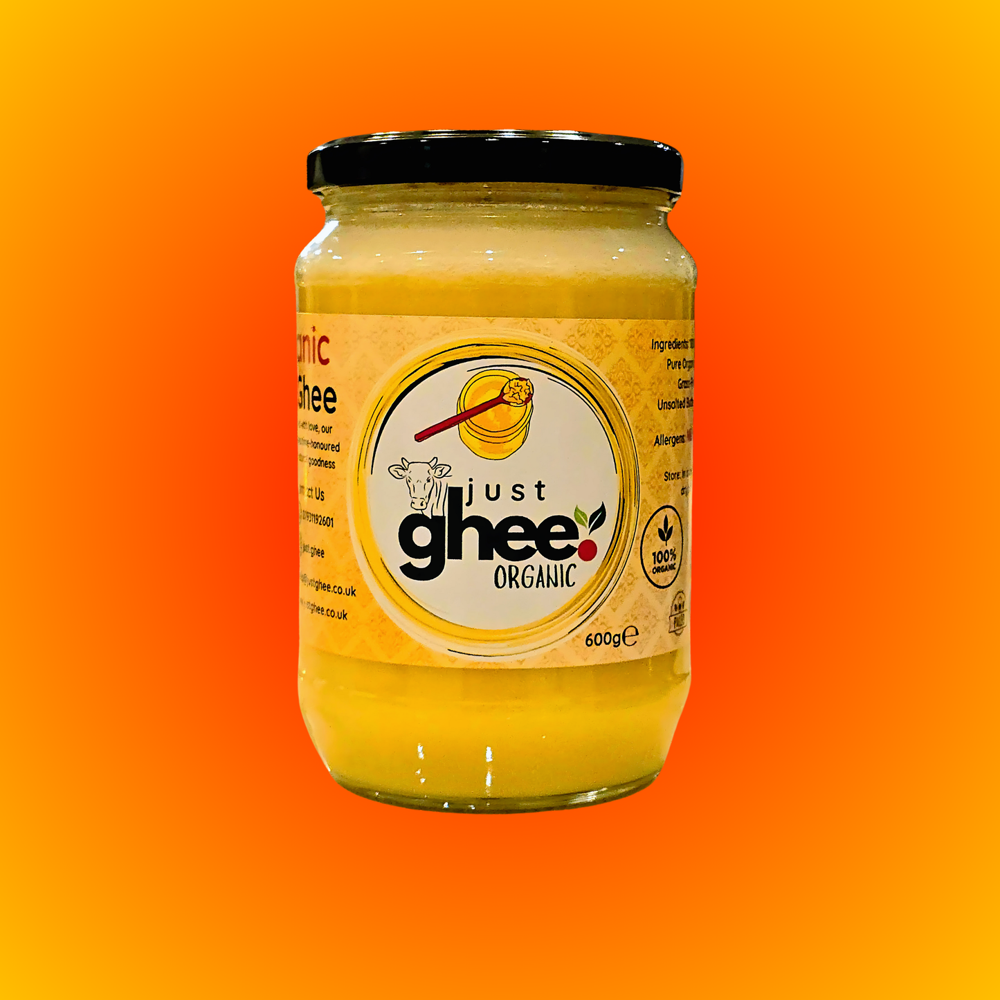 ORGANIC ORIGINAL FLAVOUR     PREMIUM & AUTHENTIC COW GHEE