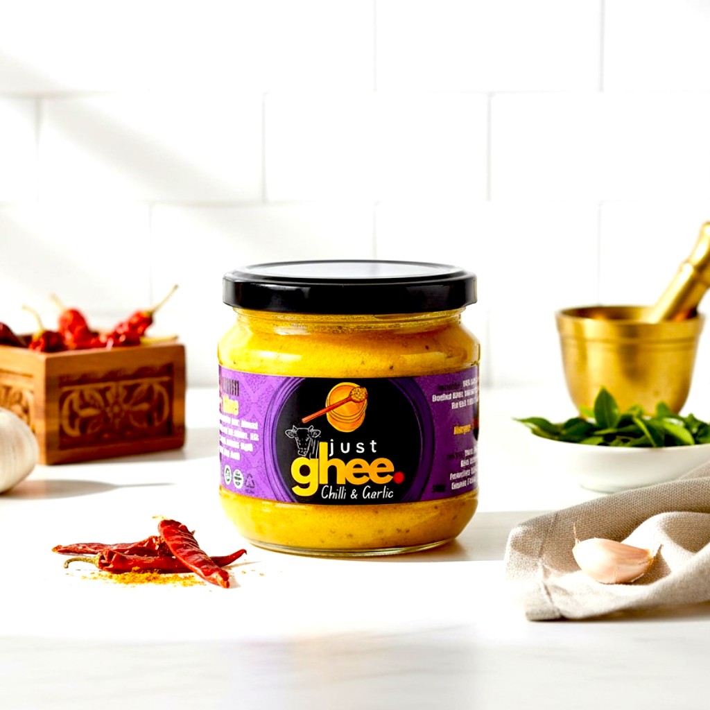 Chilli Garlic Ghee UK  Infused Clarified Butter | Bold Savoury Flavour | High Heat Cooking