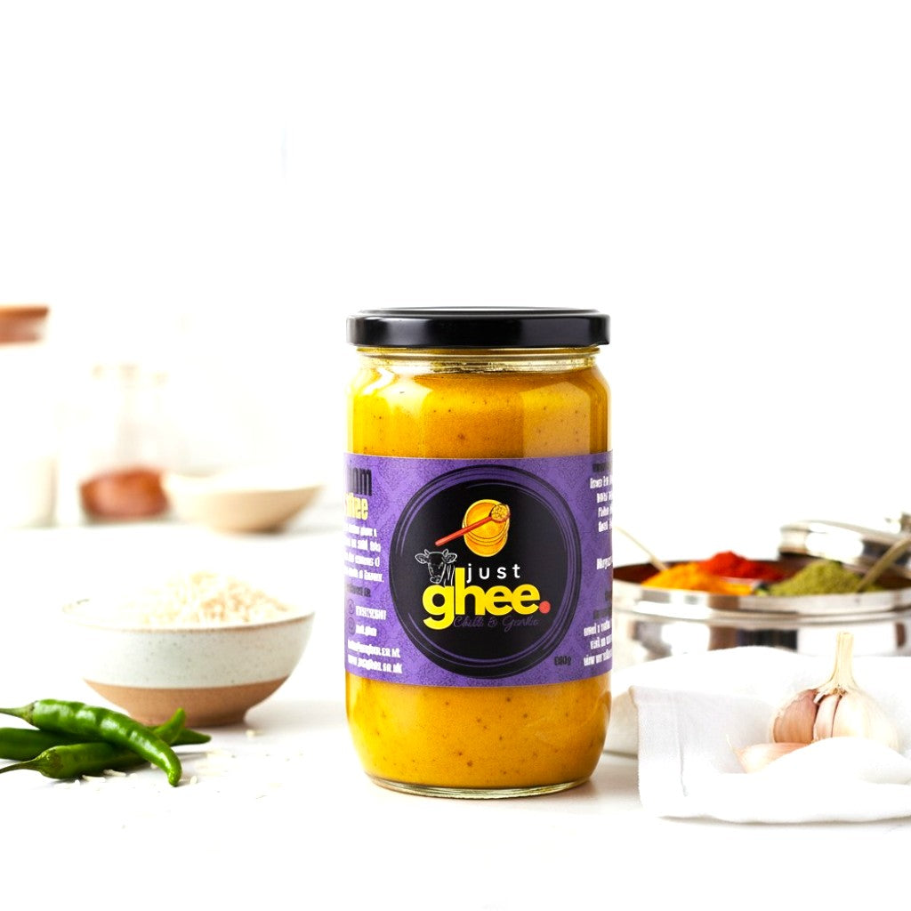 Chilli Garlic Ghee UK  Infused Clarified Butter | Bold Savoury Flavour | High Heat Cooking