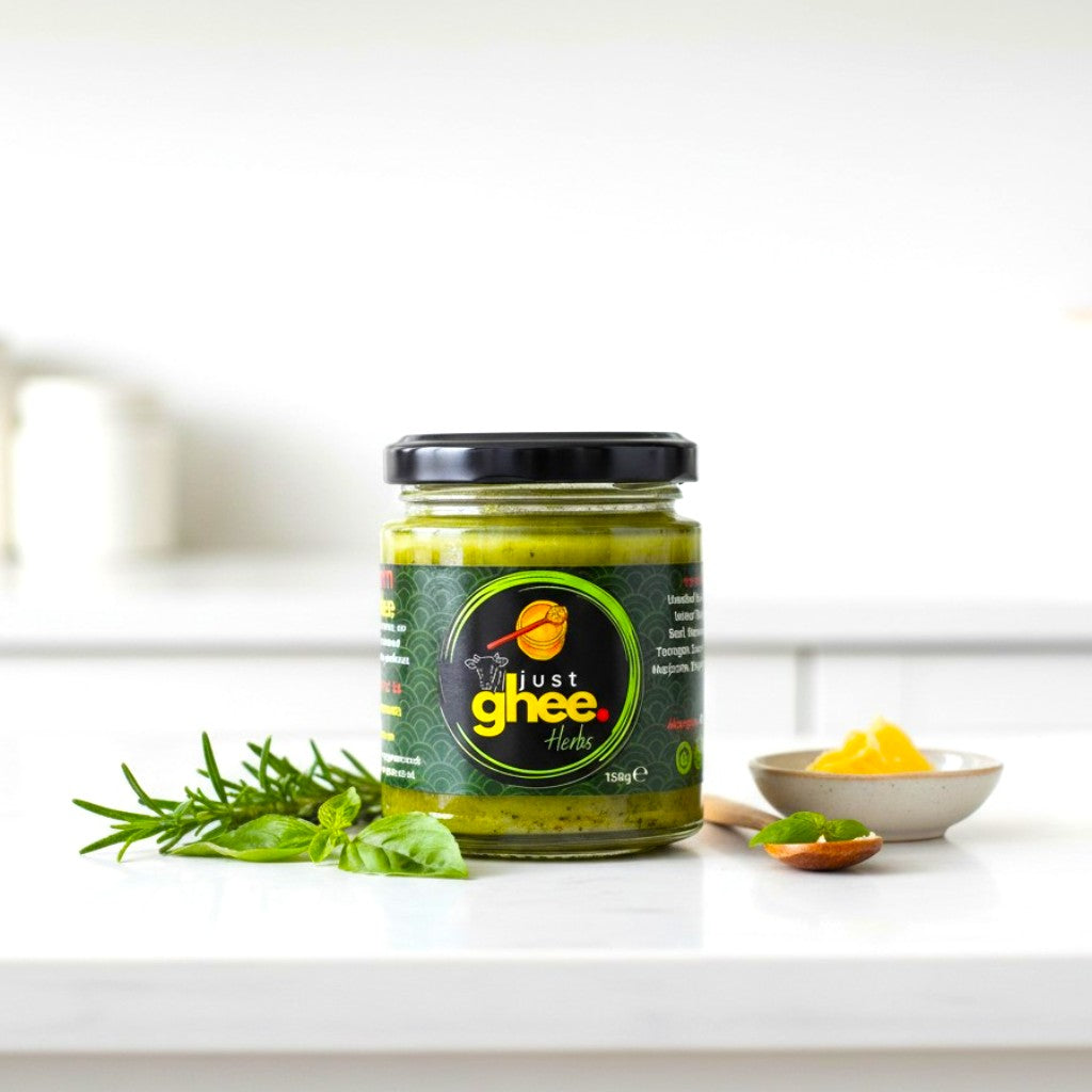 Herb Infused Ghee UK  Mediterranean Herb Clarified Butter | Aromatic Cooking Ghee | High Heat Cooking