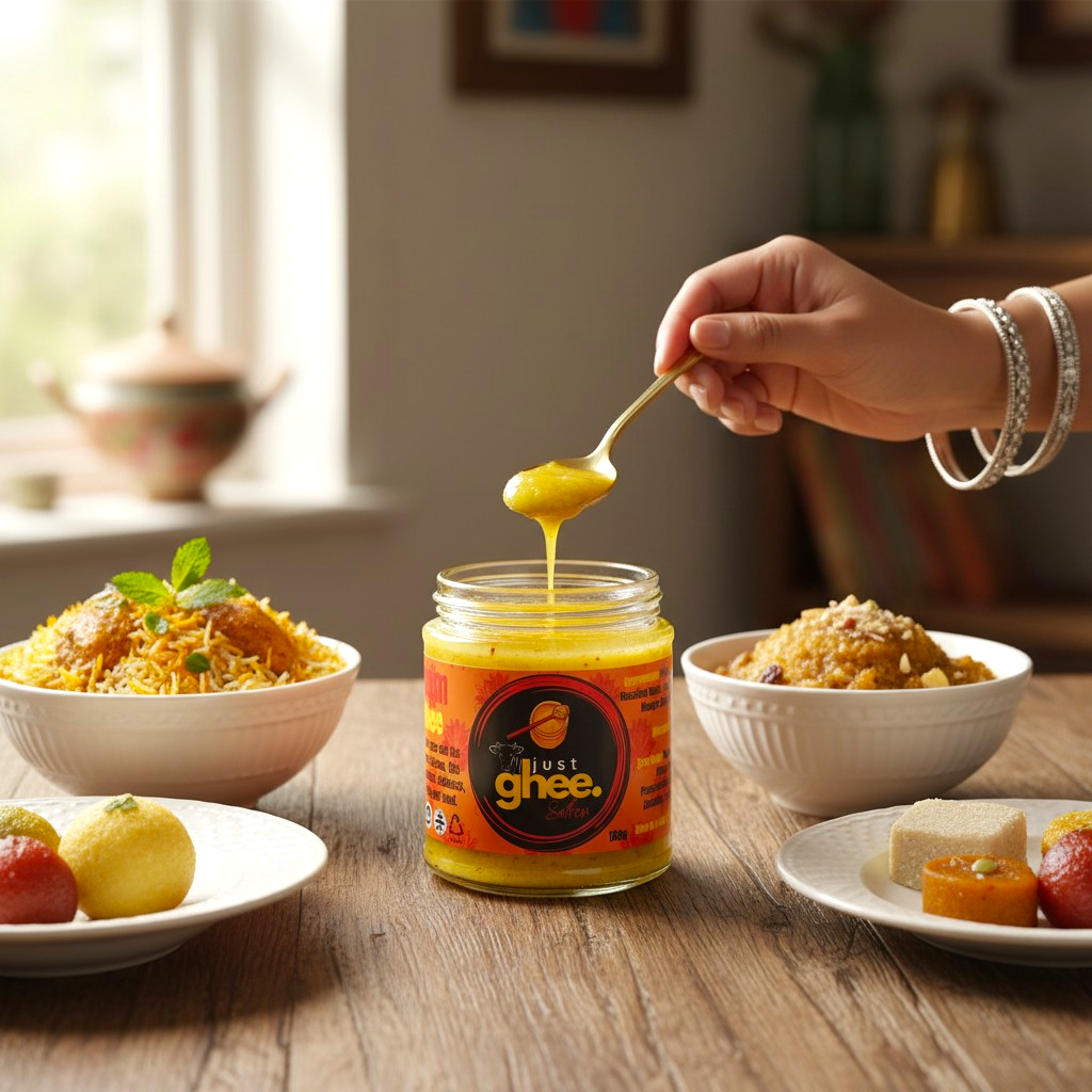Kashmiri Saffron Ghee UK  Premium Infused Clarified Butter | Kashmiri Mongra Saffron | Luxury Flavour & Aroma