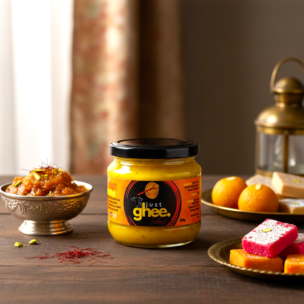 Kashmiri Saffron Ghee UK  Premium Infused Clarified Butter | Kashmiri Mongra Saffron | Luxury Flavour & Aroma