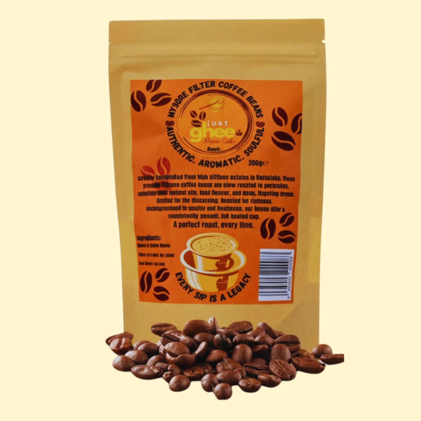 Just Ghee Mysore Filter Coffee – Ground & Beans: A Taste of Tradition and Wellness