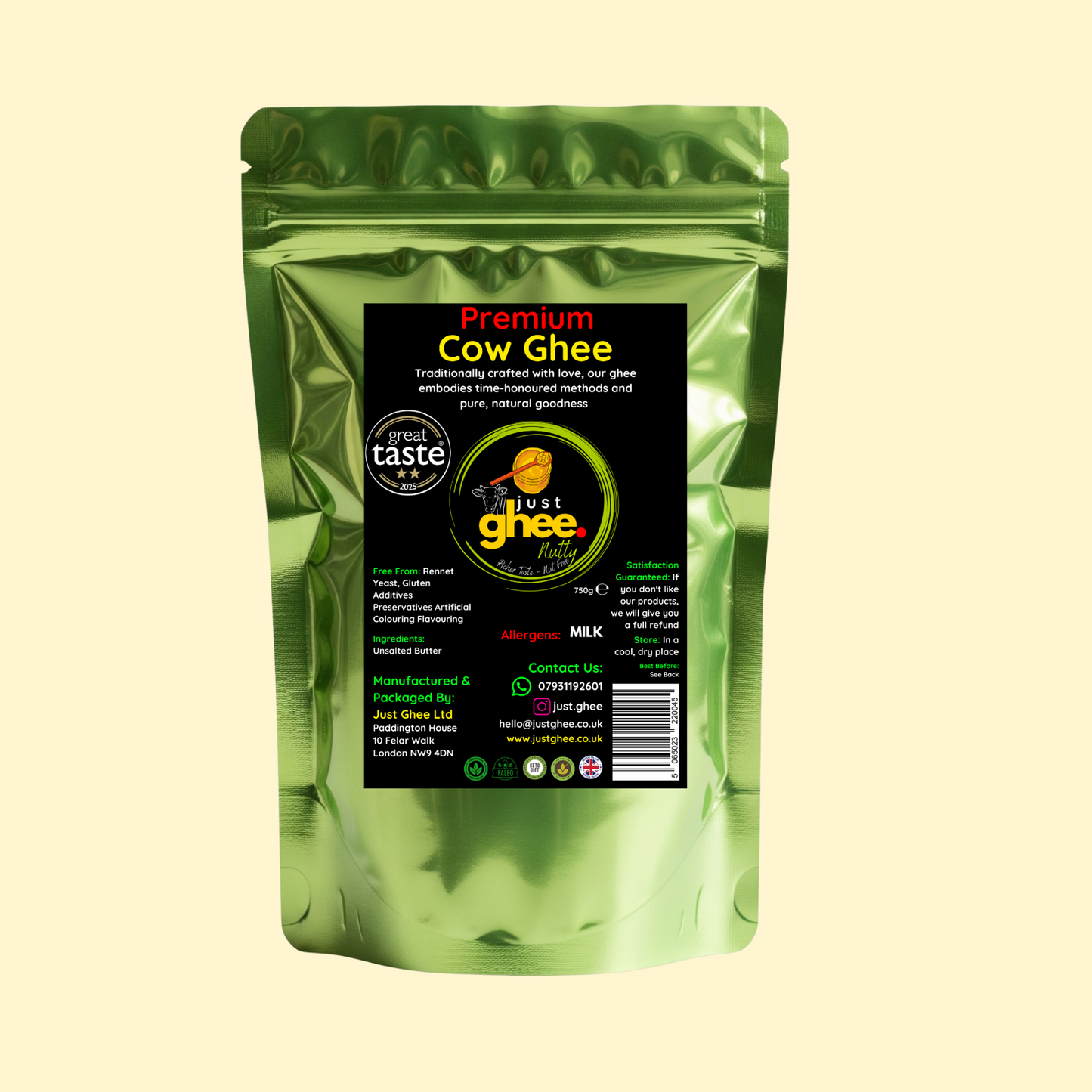 Just Ghee Nutty/Bengali Flavour Premium & Authentic Cow Ghee: A Rich and Inviting Taste of Tradition