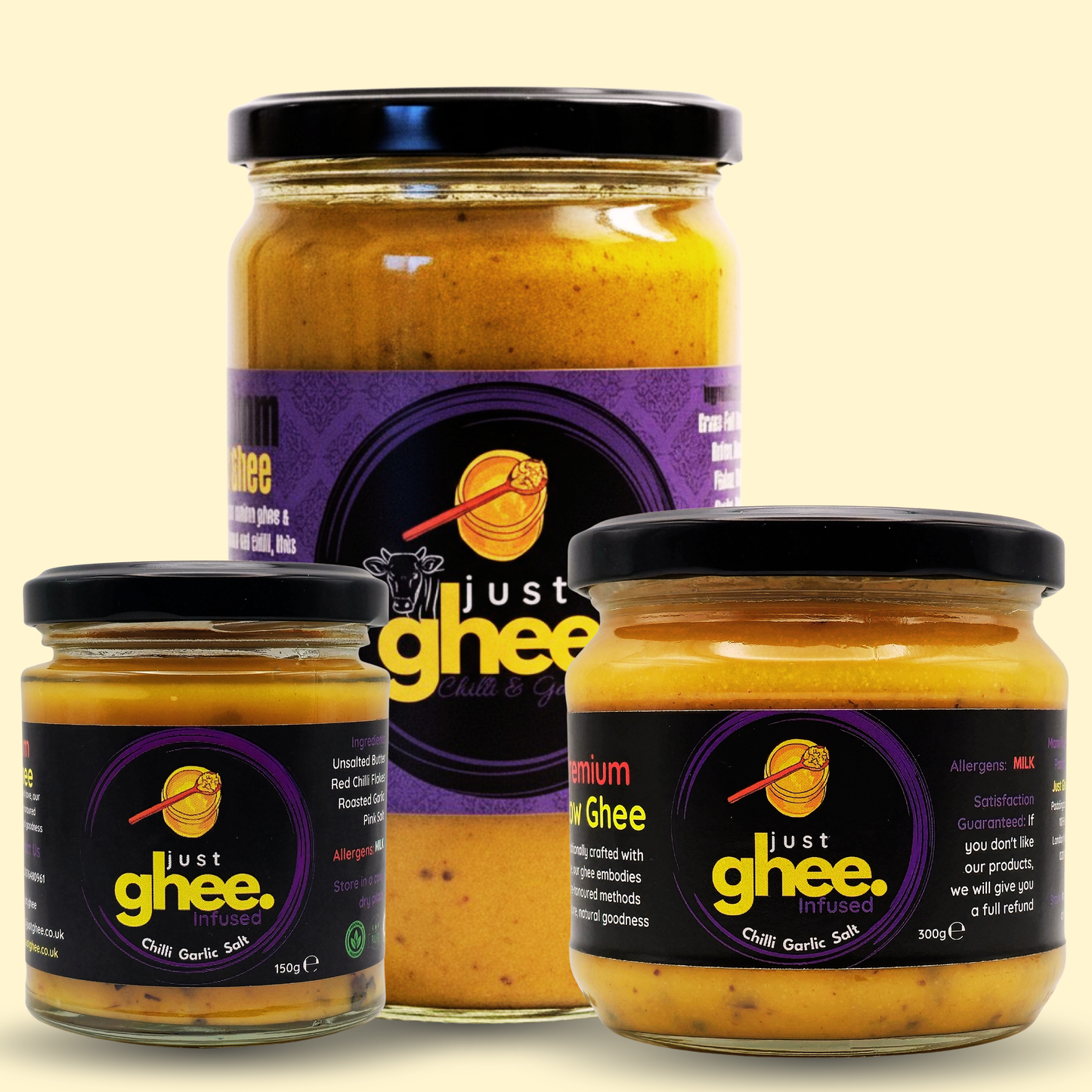 Just Ghee Chilli Garlic Flavour Premium & Authentic Cow Ghee – A Bold Twist on Tradition