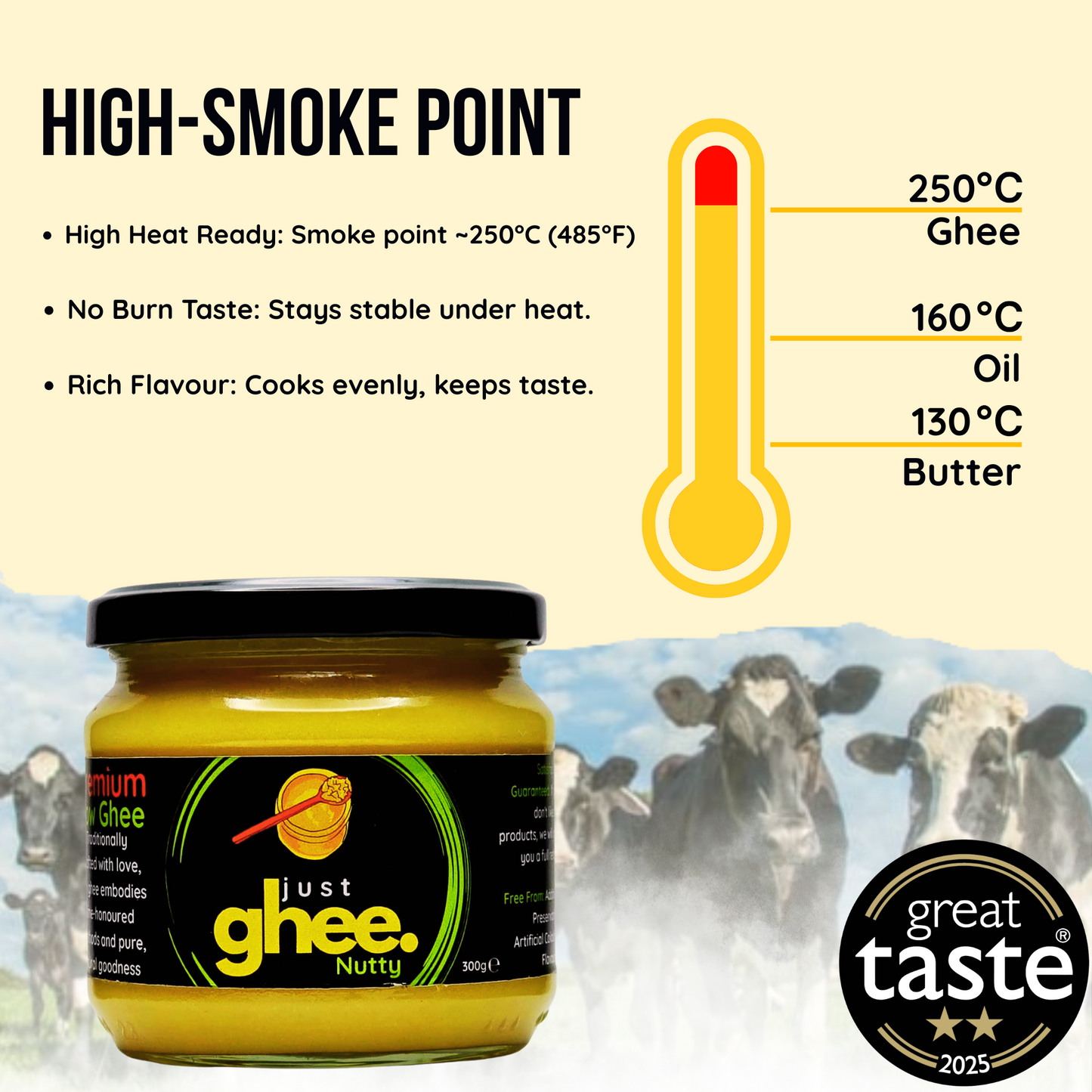 Just Ghee Nutty/Bengali Flavour Premium & Authentic Cow Ghee: A Rich and Inviting Taste of Tradition