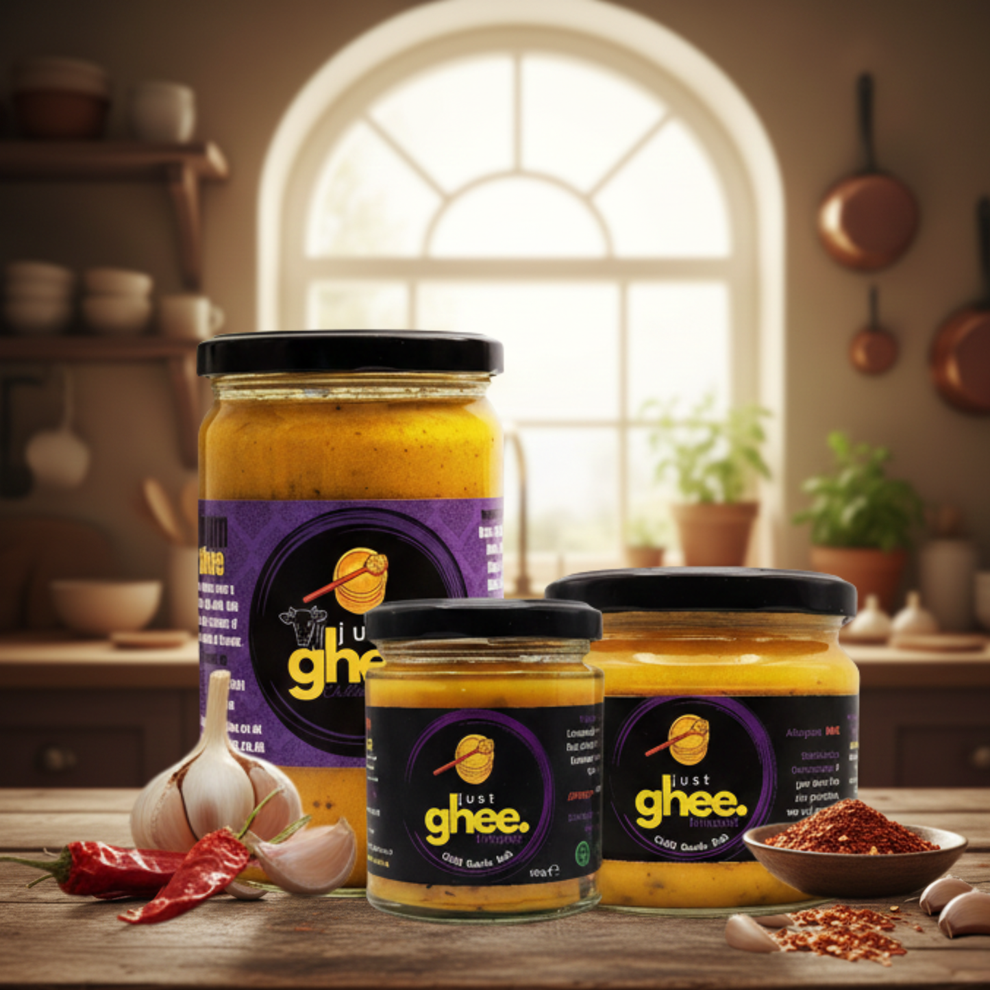 Chilli Garlic Flavour Premium & Authentic Cow Ghee – A Bold Twist on Tradition