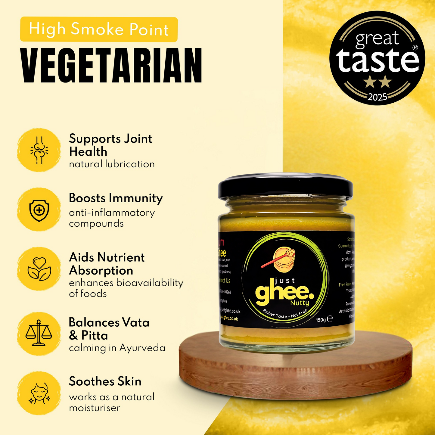 Just Ghee Nutty/Bengali Flavour Premium & Authentic Cow Ghee: A Rich and Inviting Taste of Tradition