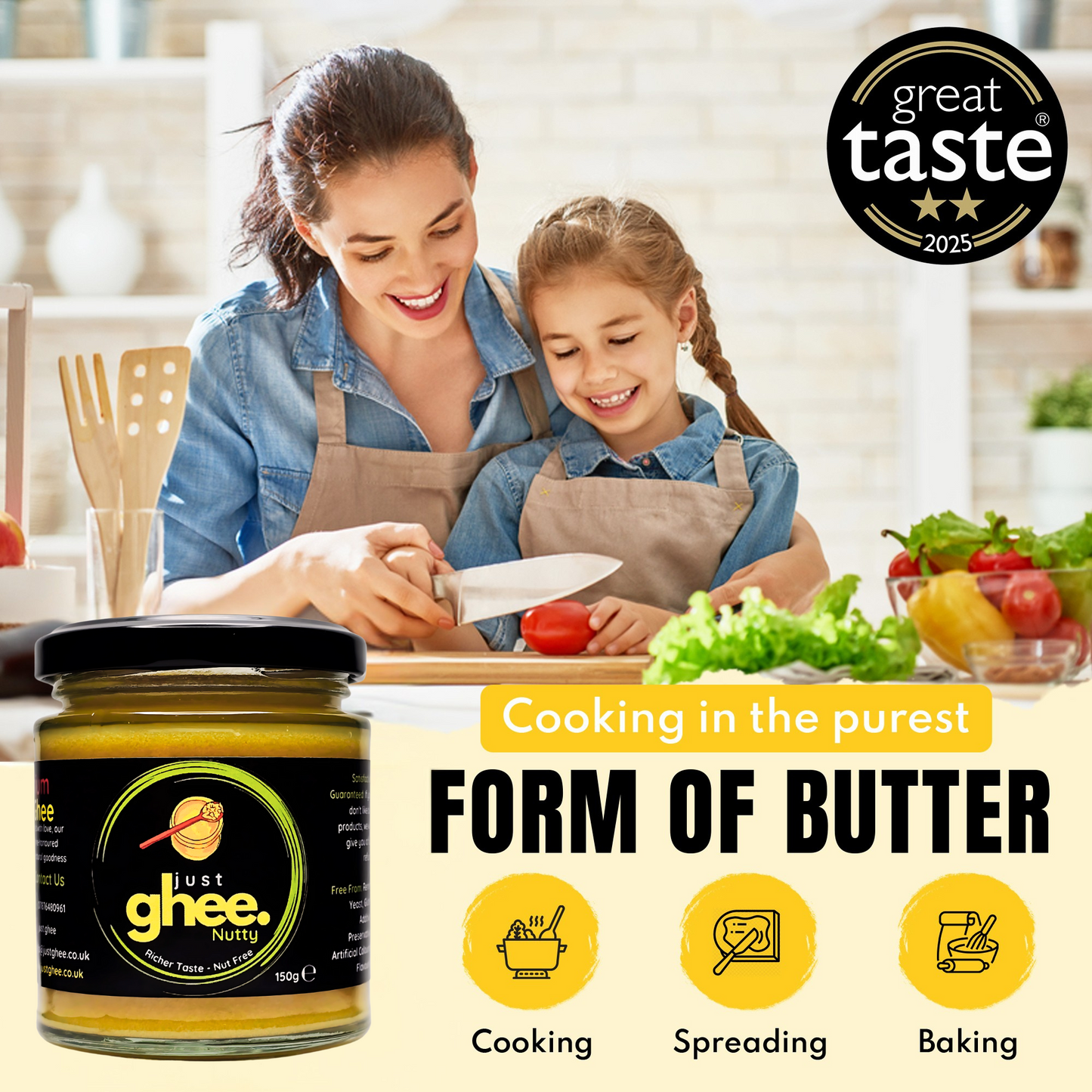 Just Ghee Nutty/Bengali Flavour Premium & Authentic Cow Ghee: A Rich and Inviting Taste of Tradition
