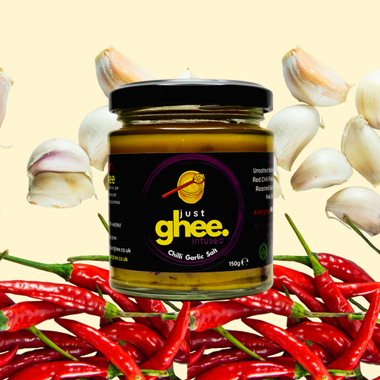 Just Ghee Chilli Garlic Flavour Premium & Authentic Cow Ghee – A Bold Twist on Tradition