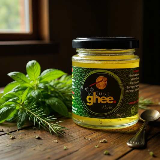 Just Ghee Herbs Flavour Premium & Authentic Cow Ghee – A Spoonful of Nature’s Best