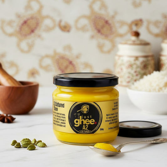 A2 Cultured Ghee UK  Traditional A2 Clarified Butter | Jersey Cow Ghee | Rich Aromatic Flavour